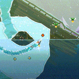 a pixel art drawing of a boat in the ocean