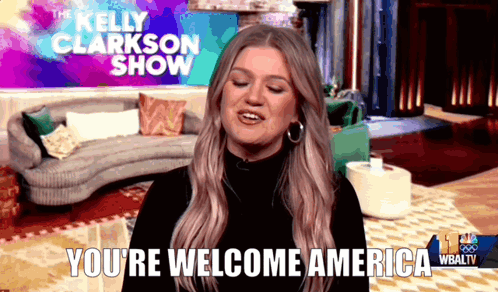 Kelly Clarkson Kelly Clarkson Show GIF - Kelly Clarkson Kelly Clarkson Show Youre Welcome America GIFs