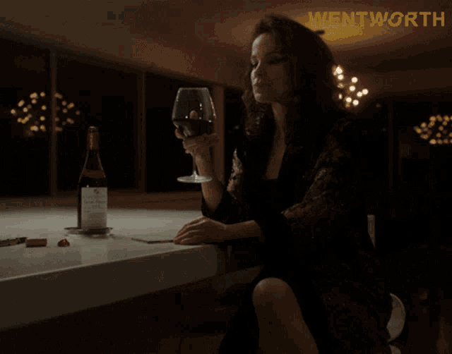 Drinking Wine Sonia Stevens GIF - Drinking Wine Sonia Stevens Wentworth GIFs
