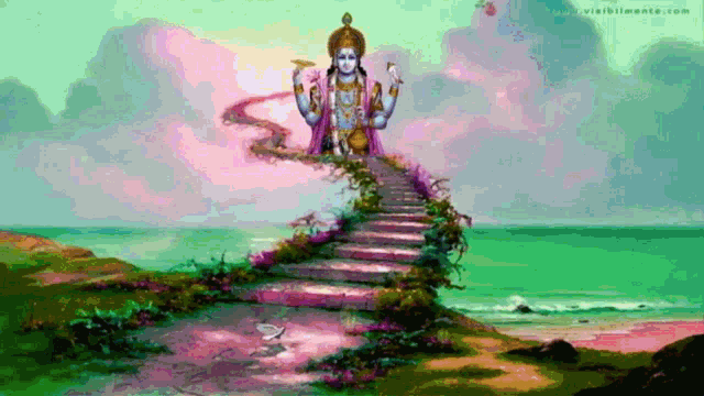 Lord Vishnu Flowers GIF - Lord Vishnu Flowers Fly GIFs