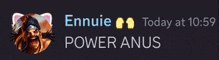 a screenshot of a chat with ennuie today at 10:59