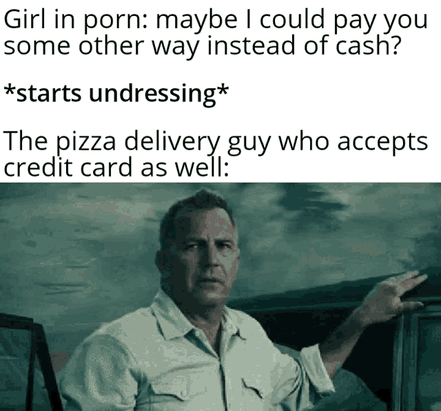 a man in a car with a caption that says girl in porn