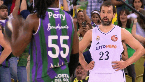a basketball player wearing a jersey with the number 23 on it