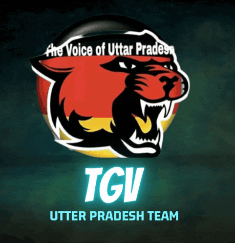 a logo for the uttar pradesh team with a panther on it