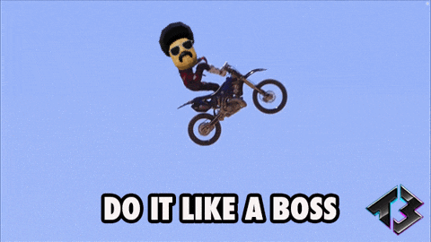 a picture of a man on a dirt bike with the words do it like a boss