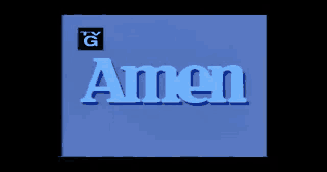 a tv g logo with the word amen on it