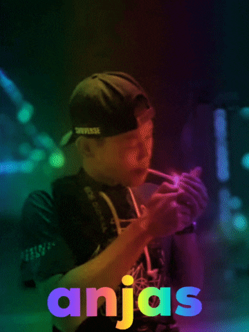 a poster for anjas shows a man looking at his cell phone