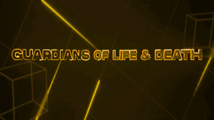 guardians of life and death is written in gold letters