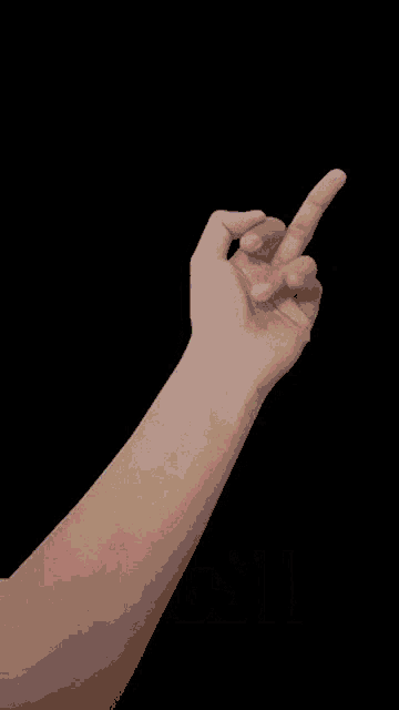 a hand pointing up with the word bgst in yellow