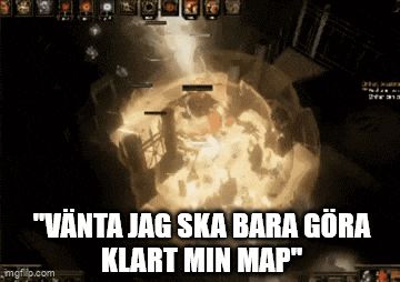 a screenshot of a video game with the words " vänta jag ska bara gor klart min map "