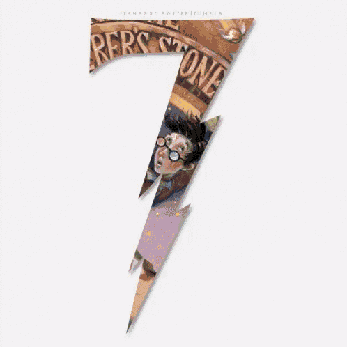 a green lightning bolt with harry potter on it