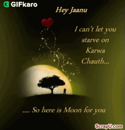 I Cant Let You Starve On Karwa Chauth Gifkaro GIF - I Cant Let You Starve On Karwa Chauth Gifkaro Here Is The Moon For You GIFs