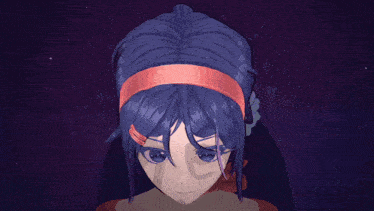 a close up of a girl with a headband on