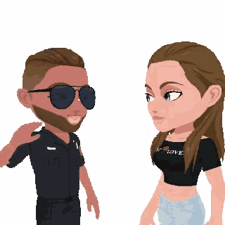 a cartoon of a man and a woman standing next to each other