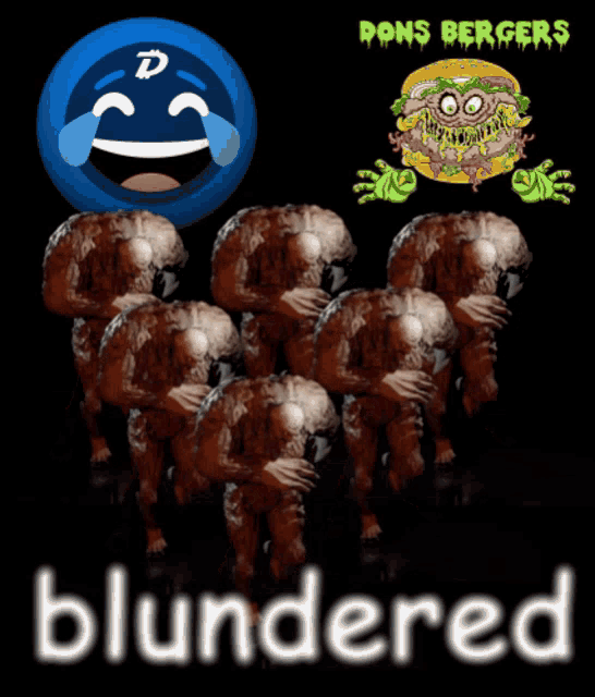a poster with a bunch of monsters and the word blundered at the bottom