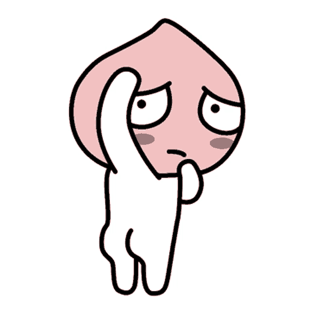 a cartoon character with a sad look on his face and a white body