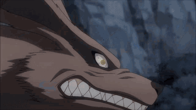 a cartoon drawing of a monster with a huge mouth and teeth