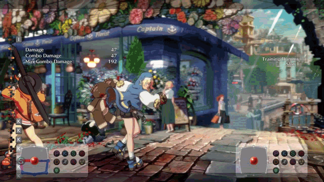 a video game is being played in front of a captain 's flower shop