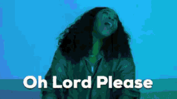 a woman singing with the words oh lord please on the bottom
