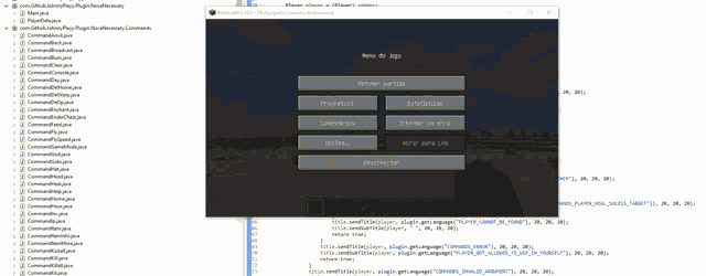 a screenshot of a minecraft game with the words inventario limpo on the screen