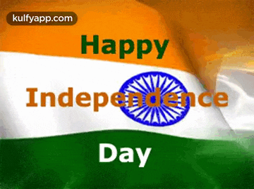 a happy independence day greeting card with a waving flag