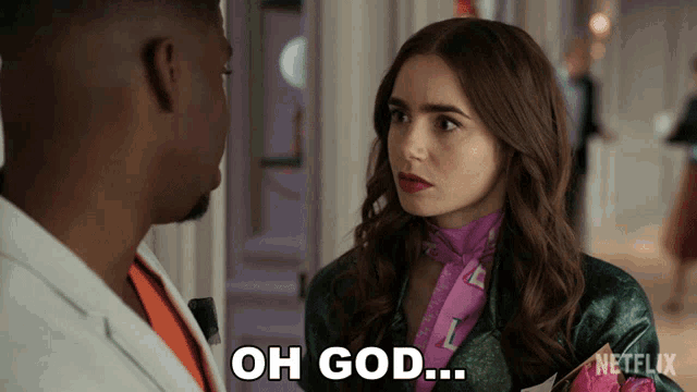 Oh God I Have To Do Something Lily Collins GIF - Oh God I Have To Do Something Lily Collins Emily Cooper GIFs
