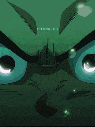 a pixel art of a person in a cave with the words eternal db written on the bottom