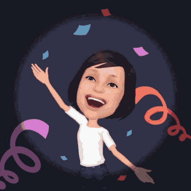 a cartoon of a woman wearing a white shirt with the word lead on it