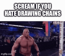a picture of a muscular man with the words scream if you hate drawing chains
