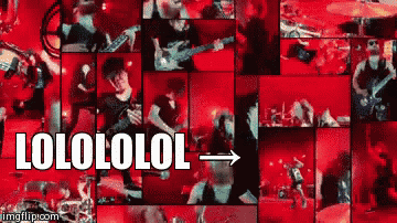 a collage of photos of a band with the words lololololol in the upper right corner
