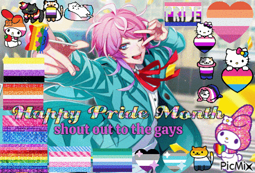 a happy pride month shout out to the gays graphic