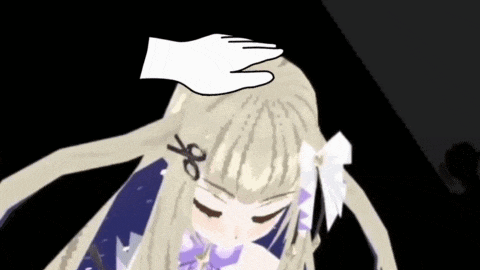 a hand is touching the hair of a girl with scissors .
