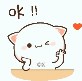 a cartoon cat is giving a thumbs up sign and a heart is behind it .