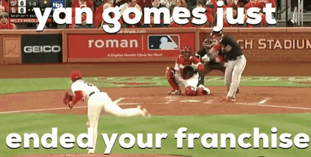 Yan Gomes Baseball GIF - Yan Gomes Baseball Ended GIFs