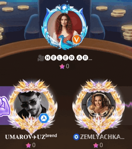 a screenshot of a game showing a man and a woman named umarov and zemlyachka