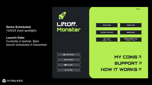 a flyer for liftoff monster shows the launch date