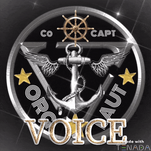 a logo with an anchor and a steering wheel that says ' voice ' on it