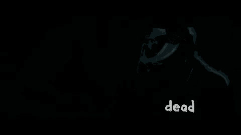 a pile of rocks with the word dead written on it in white .
