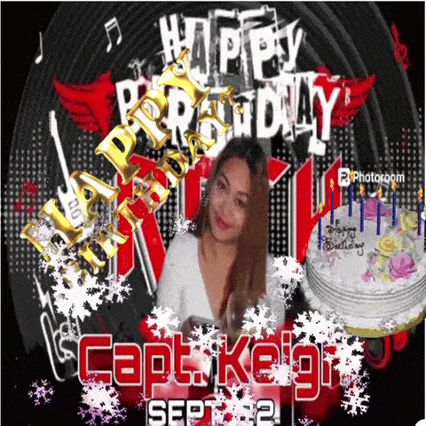 a picture of a girl with a birthday cake and the words happy birthday