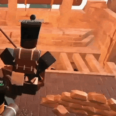 a person is playing a video game with a sword and shield .