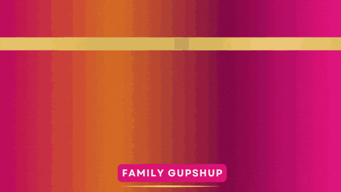 a purple emblem with a microphone and the words family gupshup on it