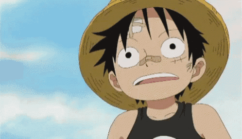luffy from one piece is wearing a straw hat