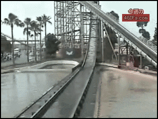 a roller coaster is shown on a screen with the website 4gifs.com in the corner