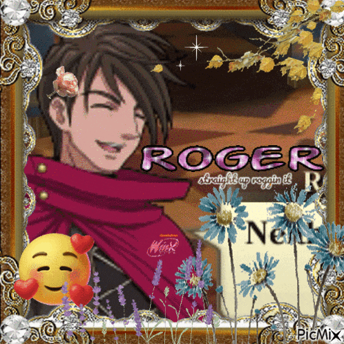 a picture of a man with the name roger written on it