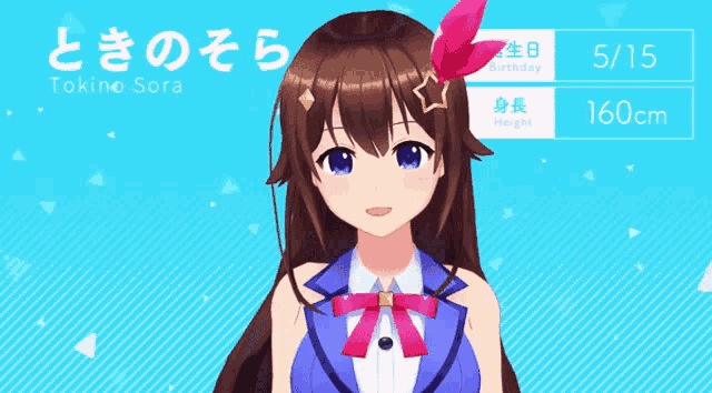 a picture of a girl with the name tokino sora written on it