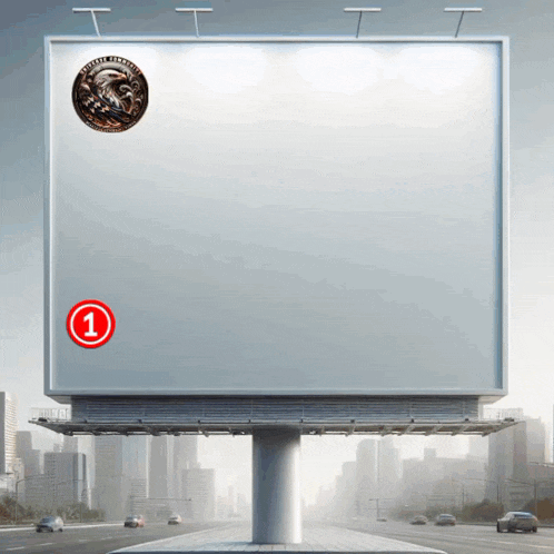 a white billboard with a sticker on it that says ' united states marines '