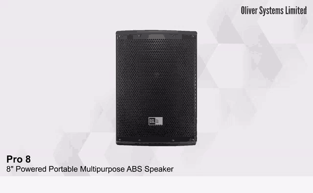 oliver systems limited pro 8 portable multipurpose abs speaker on a white background