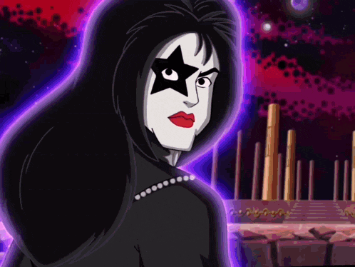 a cartoon character with a star on her face
