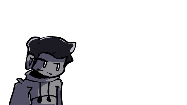 a cartoon drawing of a man with a mustache and a hoodie