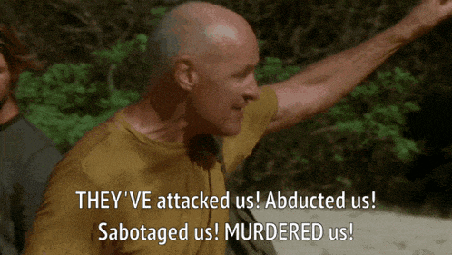 a bald man in a yellow shirt says they 've attacked us
